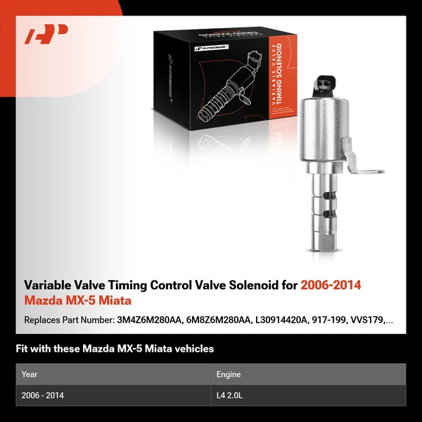Variable Valve Timing Control Valve Solenoid for 2006-2014 Mazda MX-5 Miata