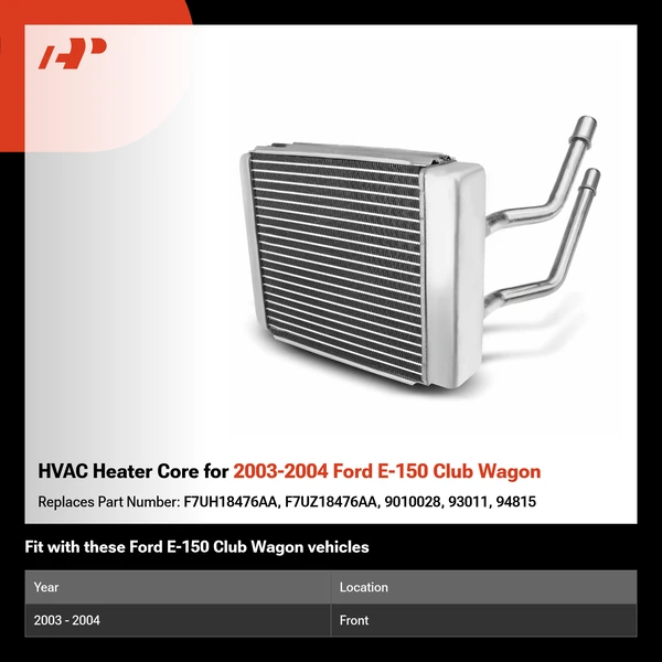 HVAC Heater Core for 2003-2004 Ford E-150 Club Wagon