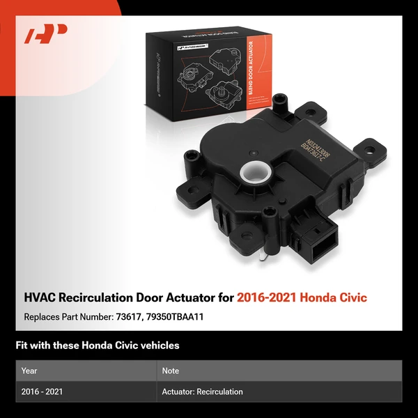HVAC Recirculation Door Actuator for 2016-2021 Honda Civic