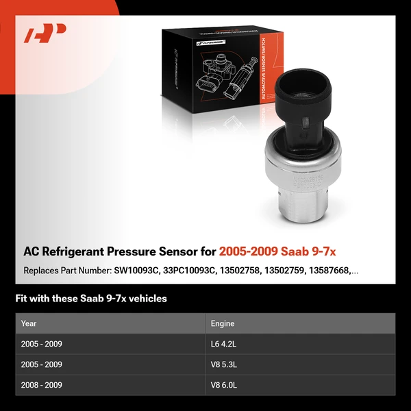 AC Refrigerant Pressure Sensor for 2005-2009 Saab 9-7x