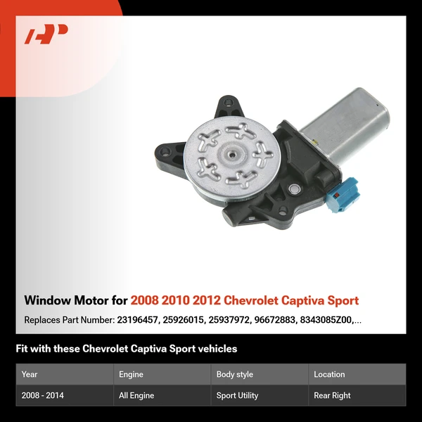 Window Motor for 2008 2010 2012 Chevrolet Captiva Sport