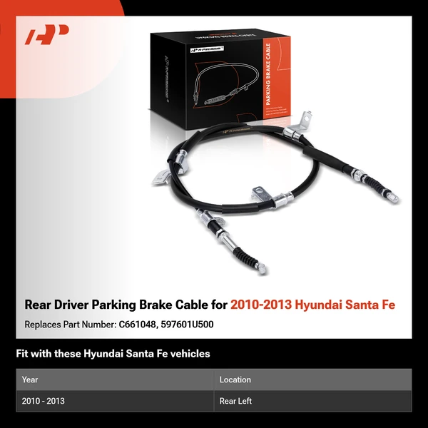 Rear Driver Parking Brake Cable for 2010-2013 Hyundai Santa Fe