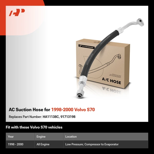 AC Suction Hose for 1998-2000 Volvo S70