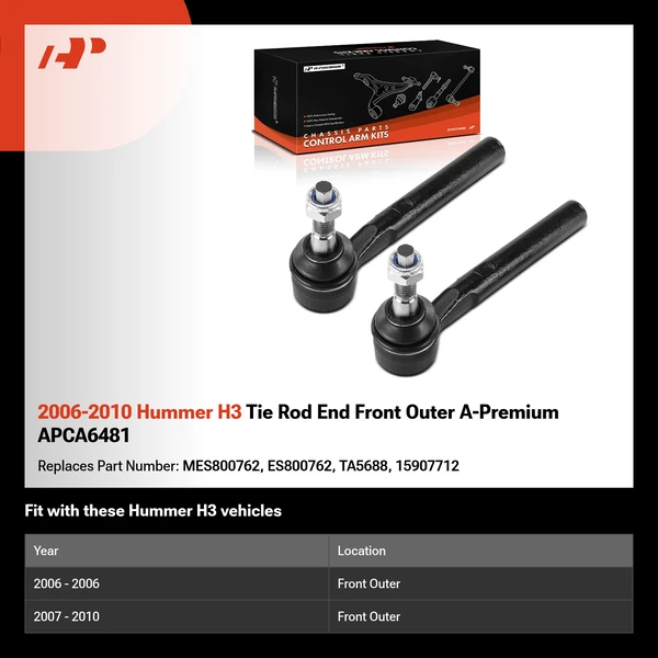 2006-2010 Hummer H3 Tie Rod End Front Outer A-Premium APCA6481