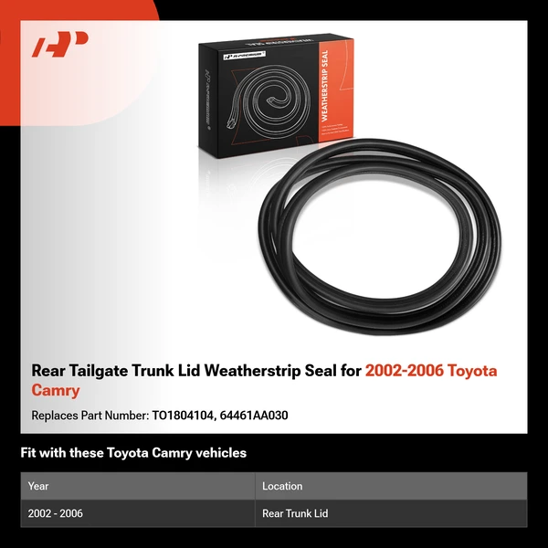 Rear Tailgate Trunk Lid Weatherstrip Seal for 2002-2006 Toyota Camry