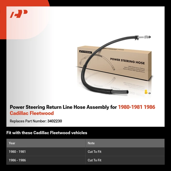 Power Steering Return Line Hose Assembly for 1980-1981 1986 Cadillac Fleetwood
