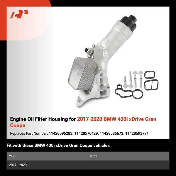 Engine Oil Filter Housing for 2017-2020 BMW 430i xDrive Gran Coupe