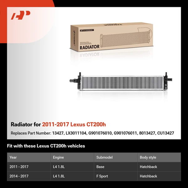 Radiator for 2011-2017 Lexus CT200h