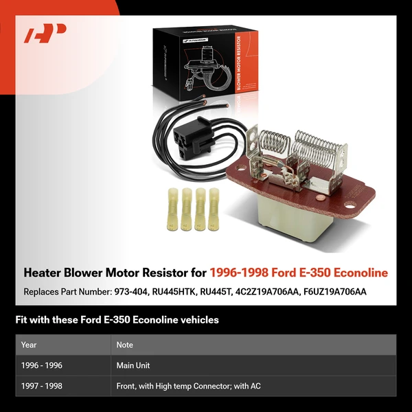 Heater Blower Motor Resistor for 1996-1998 Ford E-350 Econoline