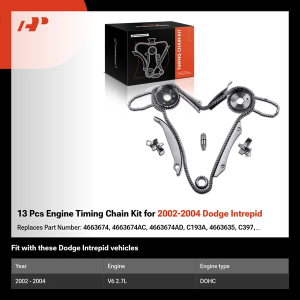 13 Pcs Engine Timing Chain Kit for 2002-2004 Dodge Intrepid