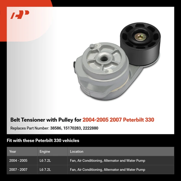 Belt Tensioner with Pulley for 2004-2005 2007 Peterbilt 330