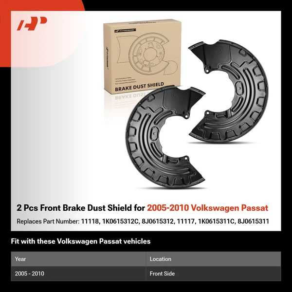 2 Pcs Front Brake Dust Shield for 2005-2010 Volkswagen Passat