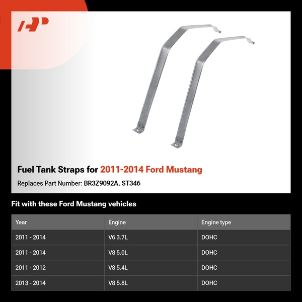 Fuel Tank Straps for 2011-2014 Ford Mustang