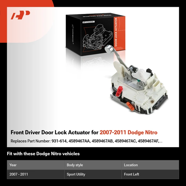 Front Driver Door Lock Actuator for 2007-2011 Dodge Nitro