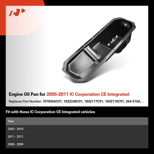 Engine Oil Pan for 2005-2011 IC Corporation CE Integrated