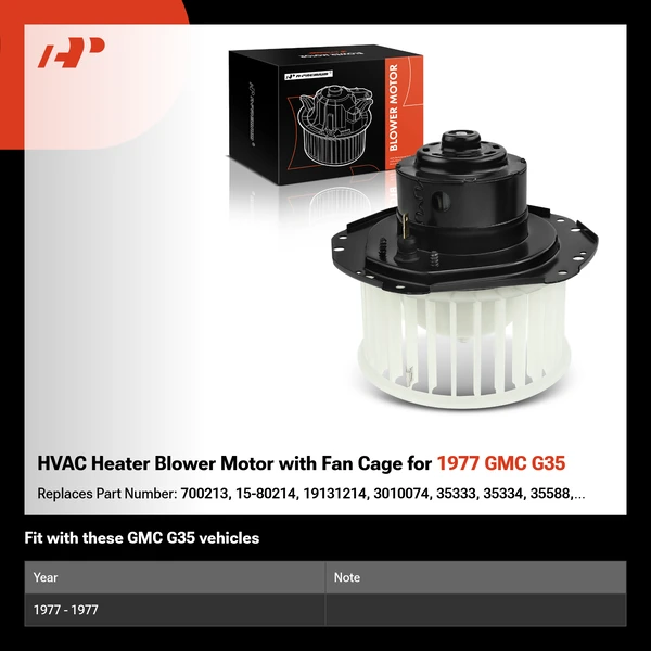 HVAC Heater Blower Motor with Fan Cage for 1977 GMC G35