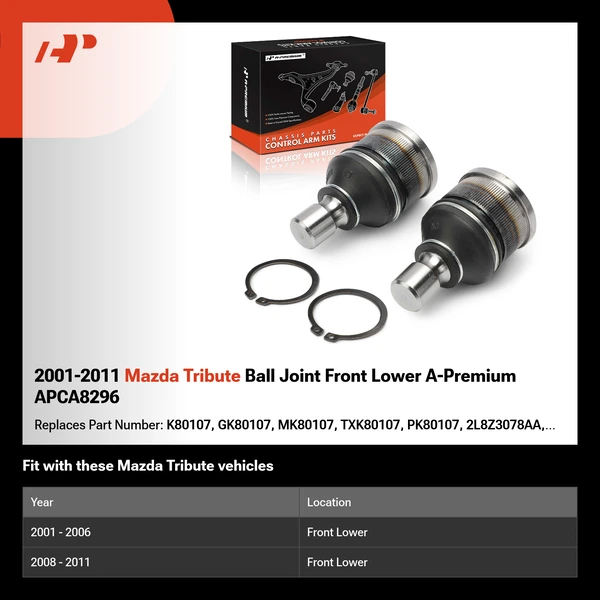 2001-2011 Mazda Tribute Ball Joint Front Lower A-Premium APCA8296