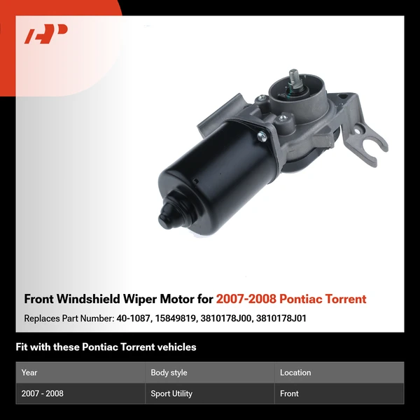 Front Windshield Wiper Motor for 2007-2008 Pontiac Torrent