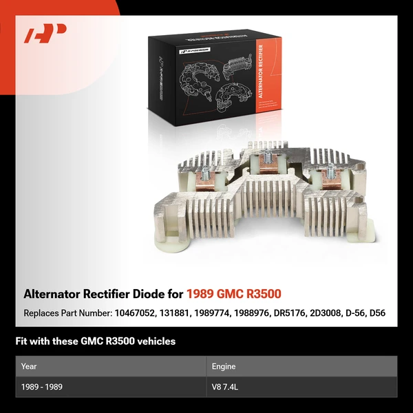 Alternator Rectifier Diode for 1989 GMC R3500
