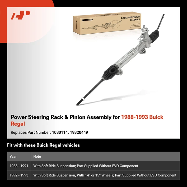 Power Steering Rack & Pinion Assembly for 1988-1993 Buick Regal