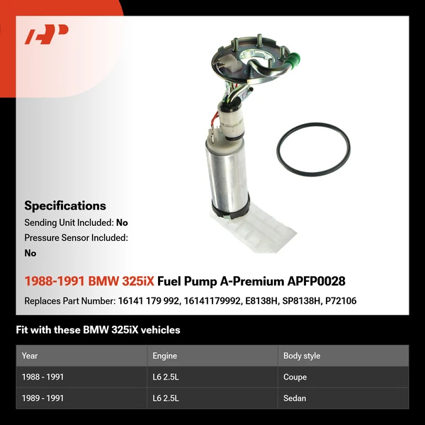 1988-1991 BMW 325iX Fuel Pump A-Premium APFP0028