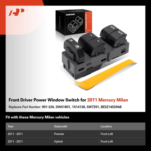Front Driver Power Window Switch for 2011 Mercury Milan