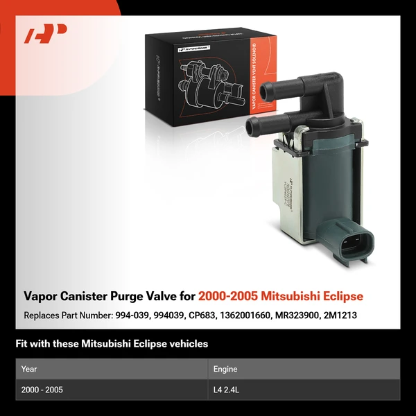 Vapor Canister Purge Valve for 2000-2005 Mitsubishi Eclipse