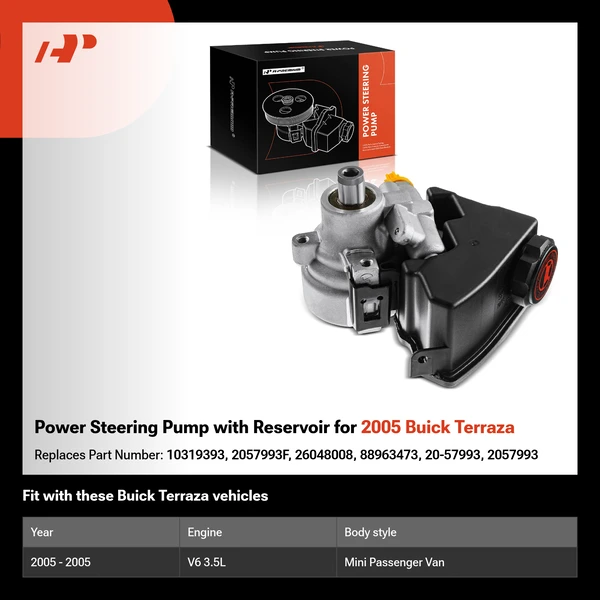 Power Steering Pump with Reservoir for 2005 Buick Terraza
