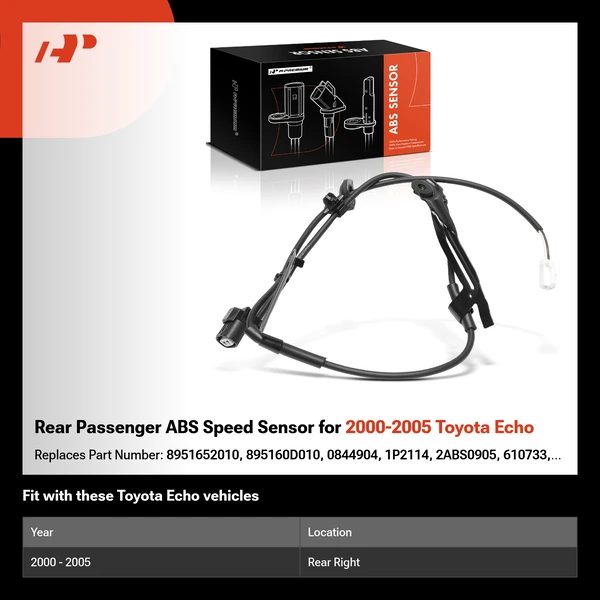 Rear Passenger ABS Speed Sensor for 2000-2005 Toyota Echo