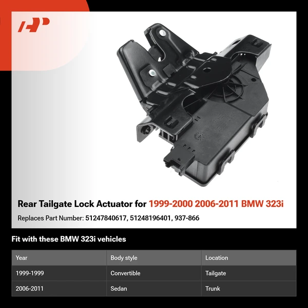 Rear Tailgate Lock Actuator for 1999-2000 2006-2011 BMW 323i