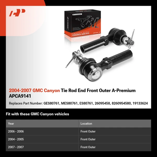 2004-2007 GMC Canyon Tie Rod End Front Outer A-Premium APCA9141