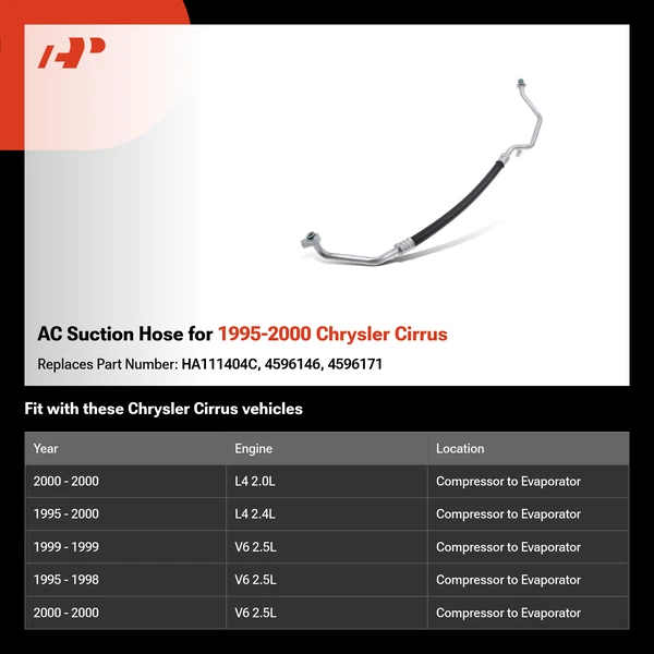 AC Suction Hose for 1995-2000 Chrysler Cirrus
