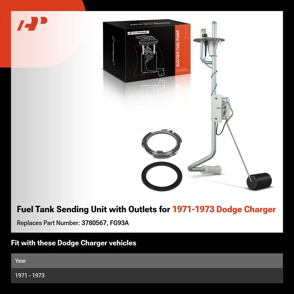 Fuel Tank Sending Unit with Outlets for 1971-1973 Dodge Charger