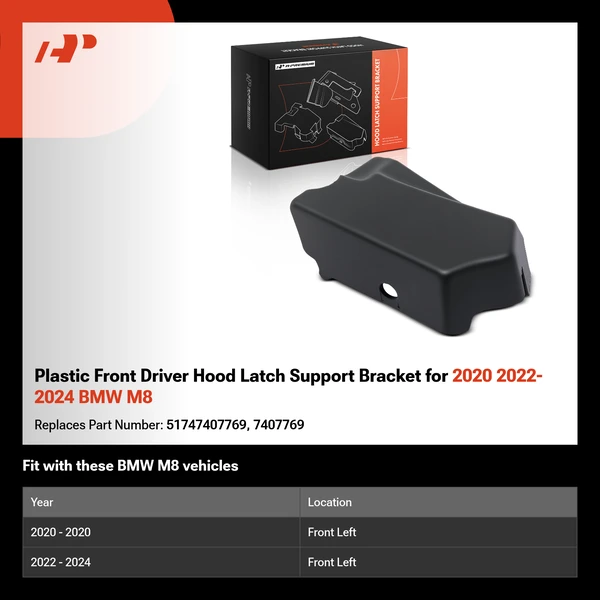 Plastic Front Driver Hood Latch Support Bracket for 2020 2022-2024 BMW M8