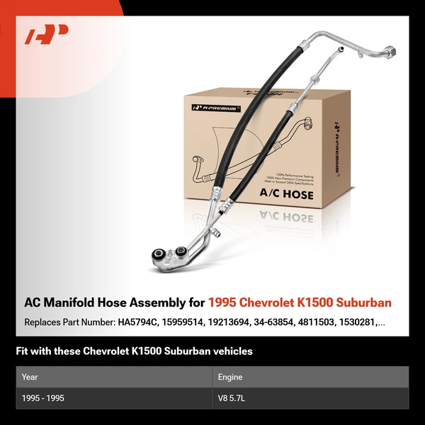 AC Manifold Hose Assembly for 1995 Chevrolet K1500 Suburban