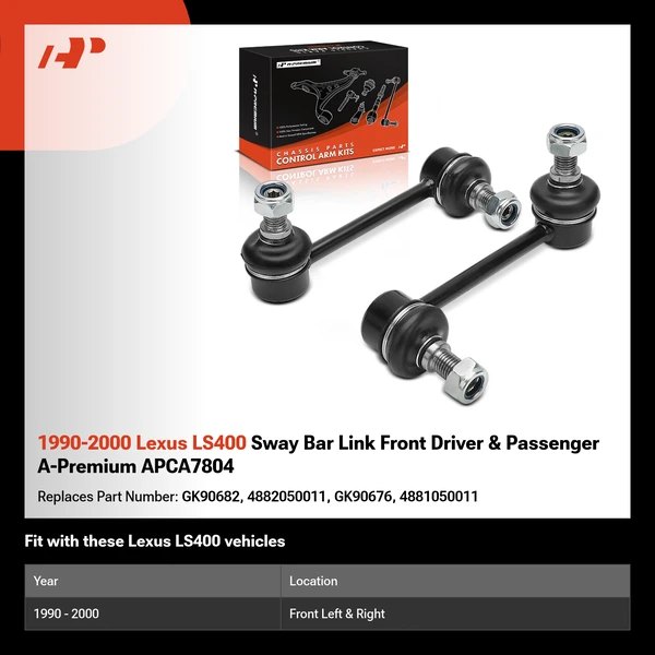 1990-2000 Lexus LS400 Sway Bar Link Front Driver & Passenger A-Premium APCA7804