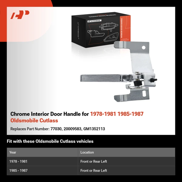 Chrome Interior Door Handle for 1978-1981 1985-1987 Oldsmobile Cutlass