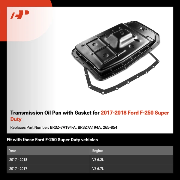 Transmission Oil Pan with Gasket for 2017-2018 Ford F-250 Super Duty