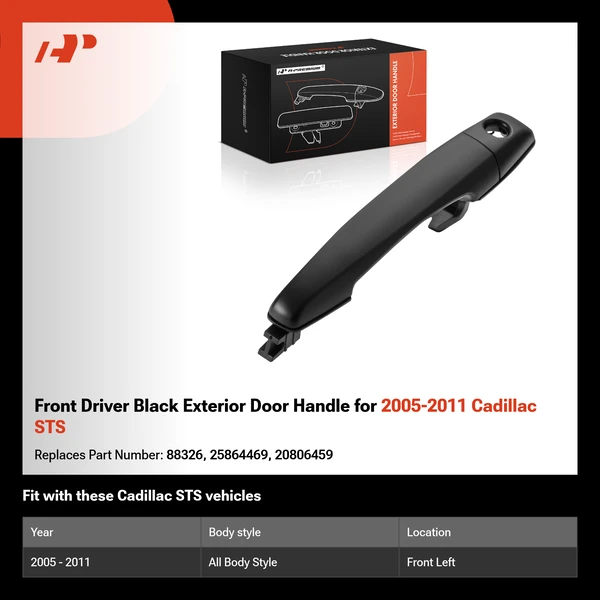 Front Driver Black Exterior Door Handle for 2005-2011 Cadillac STS