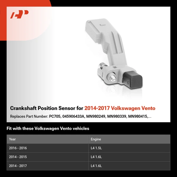 Crankshaft Position Sensor for 2014-2017 Volkswagen Vento