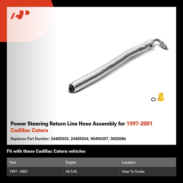 Power Steering Return Line Hose Assembly for 1997-2001 Cadillac Catera