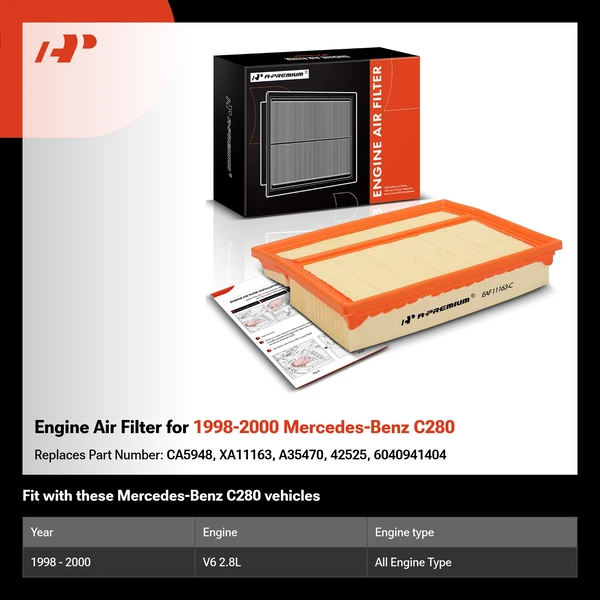 Engine Air Filter for 1998-2000 Mercedes-Benz C280