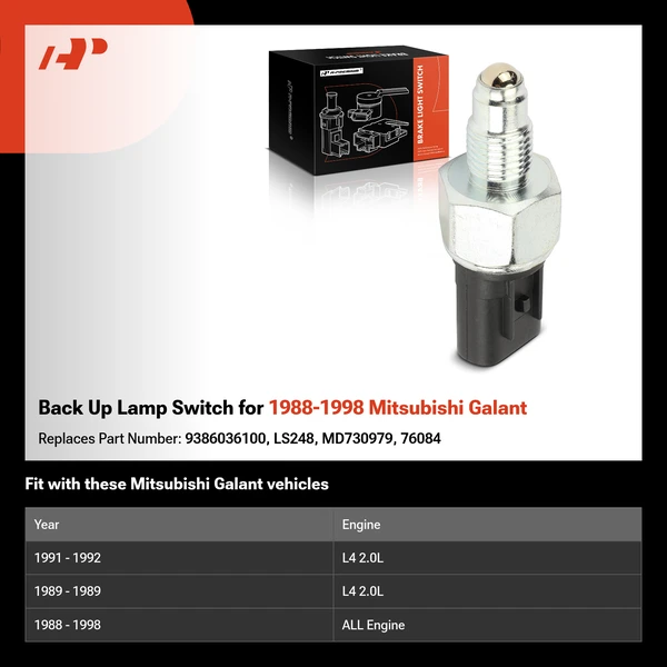 Back Up Lamp Switch for 1988-1998 Mitsubishi Galant