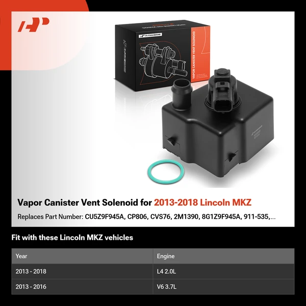 Vapor Canister Vent Solenoid for 2013-2018 Lincoln MKZ