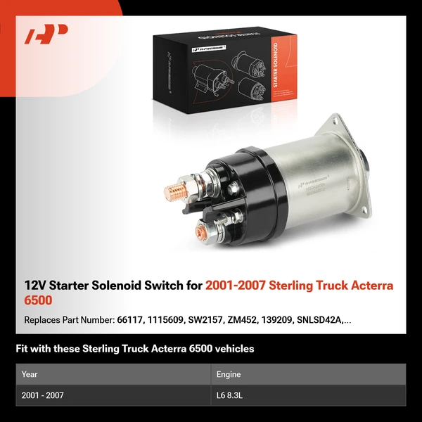 12V Starter Solenoid Switch for 2001-2007 Sterling Truck Acterra 6500