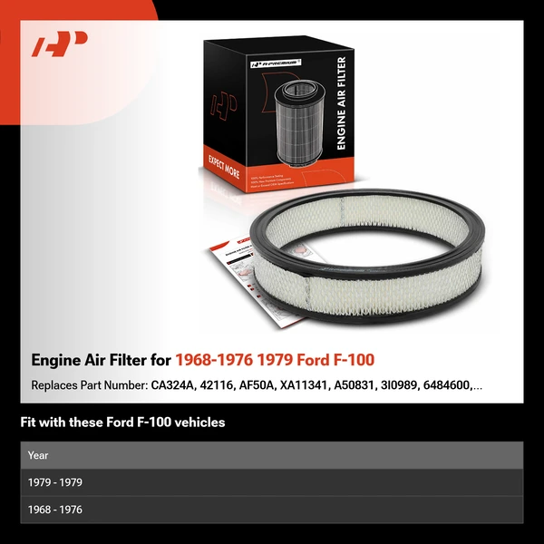 Engine Air Filter for 1968-1976 1979 Ford F-100