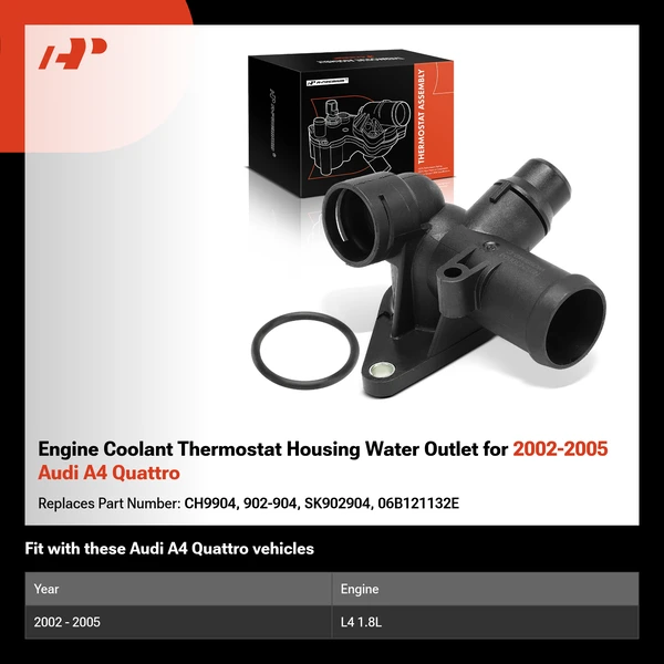 Engine Coolant Thermostat Housing Water Outlet for 2002-2005 Audi A4 Quattro