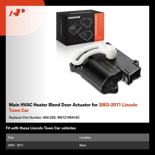 Main HVAC Heater Blend Door Actuator for 2003-2011 Lincoln Town Car