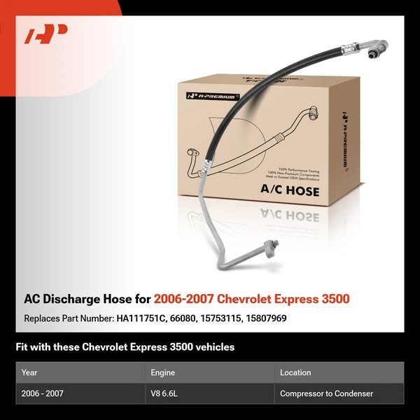 AC Discharge Hose for 2006-2007 Chevrolet Express 3500