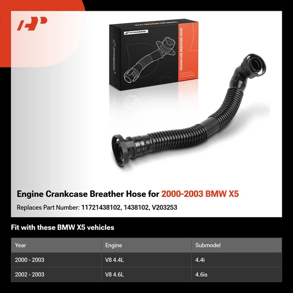 Engine Crankcase Breather Hose for 2000-2003 BMW X5